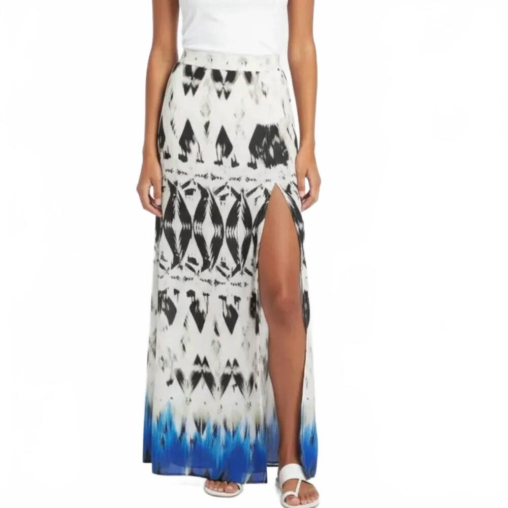 NEW LOVE SAM tie dye slit maxi skirt in blue white